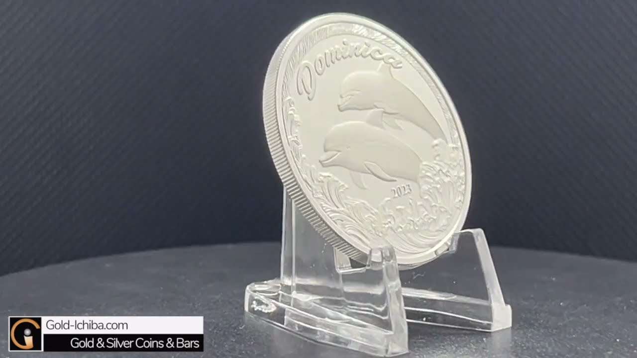 2023年 (新品) ドミニカ国「イルカ」純銀 1オンス 銀貨 – Gold